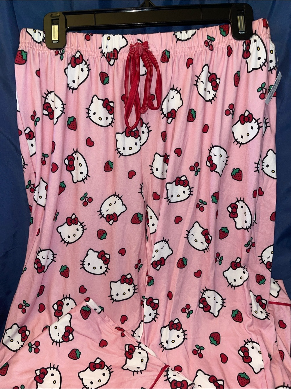 Hello Kitty Pink Pajama Bottoms with Red Accents